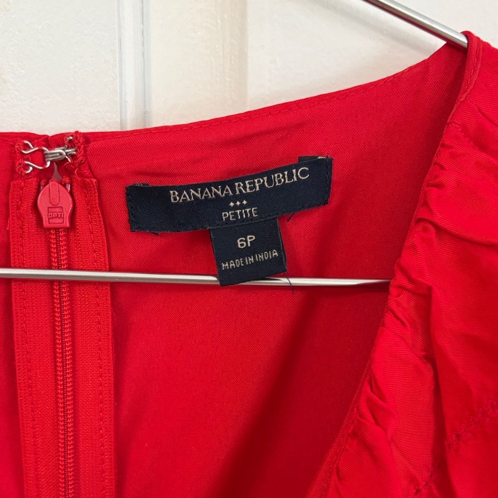 Banana Republic Elegant Red Ruffled Dress - Picture 2 of 3